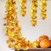 装飾的な花170cmシミュレーションメープルレイタン人工プラスチック植物ハロウィーン秋のペンダントホームデコレーション偽の葉の小道具