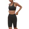 Active Sets Yoga Set 2-delig Damesoutfits Trainingspak Dames Fitnessbeha Ademende en modieuze sportshort Sneldrogende broek