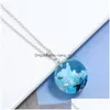 Oorbellen Ketting Transparant Blauwe Hemel Witte Wolken Hars Bal Oorbel Set Vrouwen Party Prachtige Sieraden Pak Drop Levering Sets