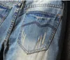 Jeans Masculino Masculino Rasgado vintage azul Calças Jeans retas retas Hip hop streetwear Moda Destroyed Buracos Calça Masculina Denim Plus Size 40 L230724