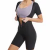 Modelador feminino Sauna Terno para mulheres Camisa para perda de peso Colete modelador de corpo fitness com zíper