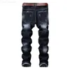 Mäns herr jeans män denim rakt slitna europeiska och amerikanska klassiska långa varumärkesmode byxor 221123 L230724