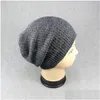 Beanie/Skull Caps Casual Knitted Beanie Hat Winter Men Warm Slouchy Skl Crochet Male Baggy Cap Fashion Accessories Drop Delivery Hats Scarve