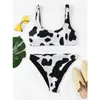 Women's Sexy Bikini Mujer 2023 New Cow Print Swimsuit Two Pieces Push Up Biquini Brazilian Swimming Suit For Women Beach Swimwear H230515 H230524