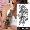 Tijdelijke tatoeages 10 stks/pak Arm Sleeve Tijdelijke tatoeages voor mannen Volwassen Sexy Anime Draak Slang Bloem Tattoo Stickers Zwart Body Art Schilderij x0724