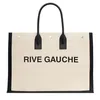 Rive Gauche Tote Luxus-Designer-Damenhandtasche aus Leinen, große Strandtaschen, Sommer-Reise-Einkaufstaschen, Umhängetasche, Umhängetasche aus Leder, beige-braun, Geldbörsen-Clutch