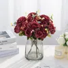 Decoratieve Bloemen Kunst Hortensia Roos Pioen Kerst Decoratie 2023 Jaar Woonkamer Huis Tuin Bruiloft Nep Plant