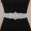 Faixas de casamento JaneVini Cinto de vestido brilhante com strass Pérola Cristal Faixa de cetim com miçangas Cintos de fita para dama de honra Cintura340N