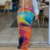 Spódnice estetyka w kolorze drukowania Midi Body Shape seksowne chude elastyczne wysokie pary swobodne dna odzież odzieżowa strój żeński