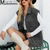 Women's Jackets 2022 Summer New Denim Waistcoat Sleeveless Women'S Vest Fashion Casual Long Jean Jacket Pocket Holes Loose Street Coat Gilet T230724