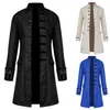 2018 Mäns Wear Medieval Men's Jacket Jacket Windbreaker Long Style Retro Collar 330F