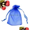 Jewelry Pouches Bags Mtifunction Dstring Organza Pouches Packaging Display For Diy Wedding Gift Beads Drop Delivery Dhzqs