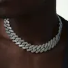 Pendant Necklaces High quality iced out men jewelry 5A cz hip hop micro pave 19mm cuban link chain big heavy chunky necklace for men boy 230721