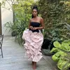 Party Dresses Chic Strapless Flower Shape Ruffles Stain Aso Ebi Ankle Length Prom Dress South African Style Mermaid Evening Gown