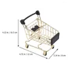 Storage Bottles Cart Basket Beauty Sponge Holder Office Sundries Pretend Plastic Golden Decor Delicate Shopping Carts Toy