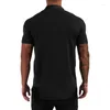 Polos pour hommes été évacuation de l'humidité sensation de fraîcheur à manches courtes hommes Polo hommes coton mode col montant T-shirt Gym musculation hauts