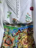 호주 디자이너 2 조각 세트 럭셔리 여성 디자이너 의류 바로크 태양 인쇄 셔츠와 반바지 세트 여자 태양 보호 이른 가을 8