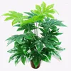 Flores decorativas 68CM 18Folha Artificial Plantas Verdes Plástico Palmeira Tropical Ramo Interior DIY Jardim Sala De Estar Decoração Da Casa