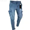 Men's Mens Jeans Autumn Men Casual Pants Fashion Frayed Slim Fit Long Denim Hole 230720 L230724