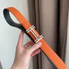 Steel buckle designer Belt Fashion luxury genuine Leather High-quality business casual for men women belt Width 3.2cm with orange box wholesale