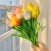 Flores decorativas 10 pçs Tulipa Flor Artificial Real Touch Bouquet PE Falso Fleurs Artificielles Tulipany Silikonowe Para Casa De Casamento