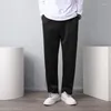 Men's Pants Spring Summer Fashion High Waist Streetwear Boys Straight Trousers Fat Men Loose Sweatpants Casual Size M-5XL