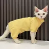 Trajes de gato Roupas sem pêlos Primavera Outono Esfinge Devon Rex de quatro patas Waffle Camisa de algodão Bottom Outfits Sphynx