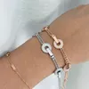 Bransoletka designerska Kobiety Diamentowe łańcuch Bransoletki B Męskie biżuterię Bransoletka paznokciowa Klasyczna srebrna klejnotka Złota Jewlery Bangle 237243c