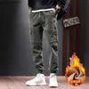 Men's Jeans Winter Men Jeans Fleece Lined Thick Warm Black Joggers Fashion Streetwear Cotton Casual Thermal Harem Jean Pants men L230724