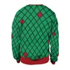 Maglioni da uomo Coppie Brutto Simpatico Cartone Animato Animale Verde Plaid Divertente Natale Pullover Uomo Donna Inverno Autunno Vacanza Carnevale Top