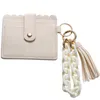 Chunky Chain Link Wristlet Keychain Bracelet Wallet for Women Acrylic CarキーリングTassel Bangle Card Holder DF129