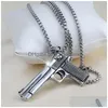 Pendant Necklaces Street Pistol Necklace Ancient Sier Stainless Steel Gun Model Men Jewelry Nightclub Hiphop Fine Drop Delivery Pendan Dheiz