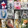 Embossing 5d Diamond Painting Full Square Cat Rhinestones Pictures Animals Diamond Embroidery Diamond Mosaic Sale Cartoon Beadwork