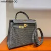 Handbag Crocodile Leather 7A Quality Bag 25cm real color withqqPYV23A36