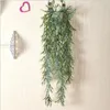 Decorative Flowers 4pcs 1.2M Artificial Plants Rattan 3 Forks Plastic Crescent Grass Vine Hanging Wall Wedding Decoration Home Fake Decor