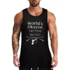 Men's Tank Tops Tattoo Shirt White Top Gym Wear T-shirt