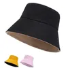 Stingy Brim Hats Summer Foldbar hink hatt dubbelsidig kvinnor utomhus Sunsn Cotton Fishing Hunt Cap Män unisex droppleverans Fas Dhhyg