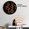 Wall Clocks Nordic Style Round Alarm Clock 10 Inch Wall-Mounted Large Screen Temperature/Humidity/Time/Week/Date Home Decor