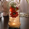 Fiori decorativi Regalo per la festa della mamma Luce a LED San Valentino per la fidanzata Anno Decorazione per la casa Fiore eterno Colore ricco Decorazioni per ufficio