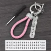 Sleutelhangers Lanyards Crystal Antilost Luxe Lederen Sleutelhanger Vrouwen Mannen Gesp Auto Sleutelhanger Ketting Houder Telefoonnummer Tag Keyfob Sieraden J230724