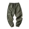 Calças Masculinas Masculinas Cargo Grandes Casuais Cintura Elástica Calças Masculinas de Algodão Joggers Vintage EUA Primavera Outono Roupas 2023