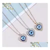 Hanger Kettingen Vrouwen Trendy Devils Eye Hart Diamond Eyes Ketting Evil Charm Sieraden Drop Levering Hangers Dh37Z