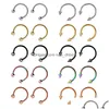 Anelli al naso Borchie Moda Acciaio inossidabile a ferro di cavallo Anello finto C Clip Piercing al labbro Stud Hoop per donna Uomo 6/8 / 10Mm Drop Delivery Jewelry Bo