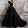 Vestidos de Gala Satin Invinding Promドレス長い2023年の黒いフォーマルドレスワンショルダーボールガウンAbiye Gece Elbisesi323l