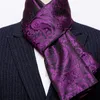 Scarves Winter Designer 160cm Long Men Purple Paisley Silk Scarf Male Brand Shawl Wrap Face Scarf Grade A Adult Barry.Wang 230721