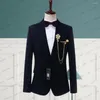 Ternos masculinos 2023 azul xadrez formal masculino terno fino ajuste lapela entalhada smoking casamento para padrinhos moda masculina traje jaqueta casaco blazer