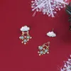 Kolczyki stadnorskie Śliczne wisienki z płatkiem śniegu dla kobiet mody mody świąteczne biżuterię akcesoria prezentowe