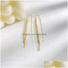 Dangle Chandelier Trend Sparkling Long Tassels Earrings For Women Elegant Crystal Flower Pendant Earring Party Jewelry Gifts Drop Delivery