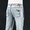 Jeans Masculino Slim Jeans Skinny Masculino Novo Elastic Coreano Moda Multi-Botão Azul Branco Vintage Wash Algodão Calças Denim Stretch L230724