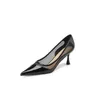 Sandaler 2023 Kvinnor naturläder 22-24,5 cm Cowhide Patent Mesh Pigskinn Cut-Out Point High Heels Summer Shoes